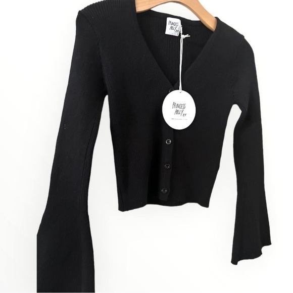 PRINCESS POLLY Bella Vu ribbed cropped cardigan - Picture 1 of 6